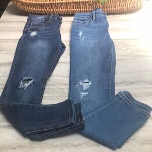 Gap & imperial star girls 12 skinny jeans adj waist distressed stretch pants